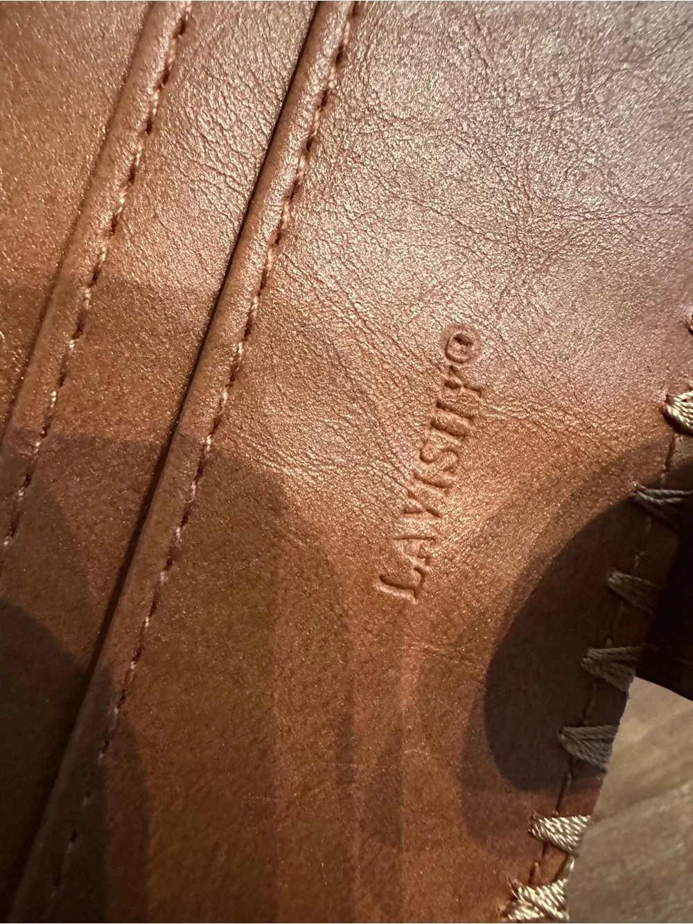 Lavishy Elma Collection Hand-stitched Brown Vegan Leather Embroidered Wallet